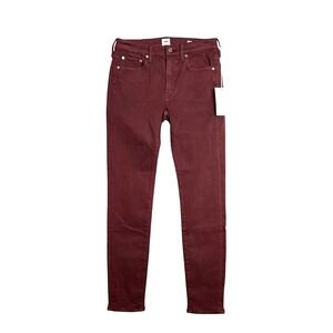 EDWIN Shape Pixie 9" Midrise Skinny Ankle Jeans Size 26 Wine Burgandy NWT